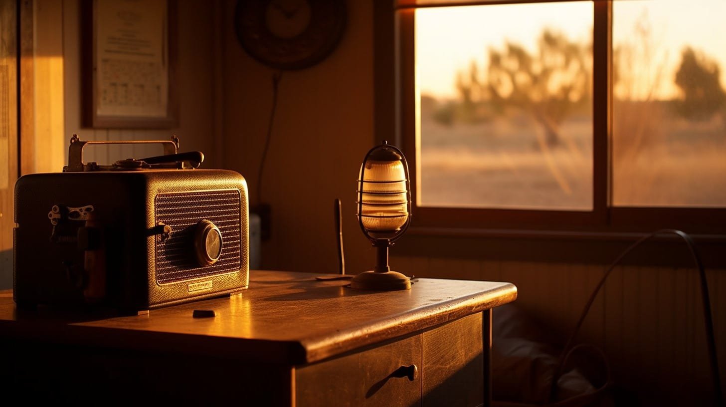 radio on a desk